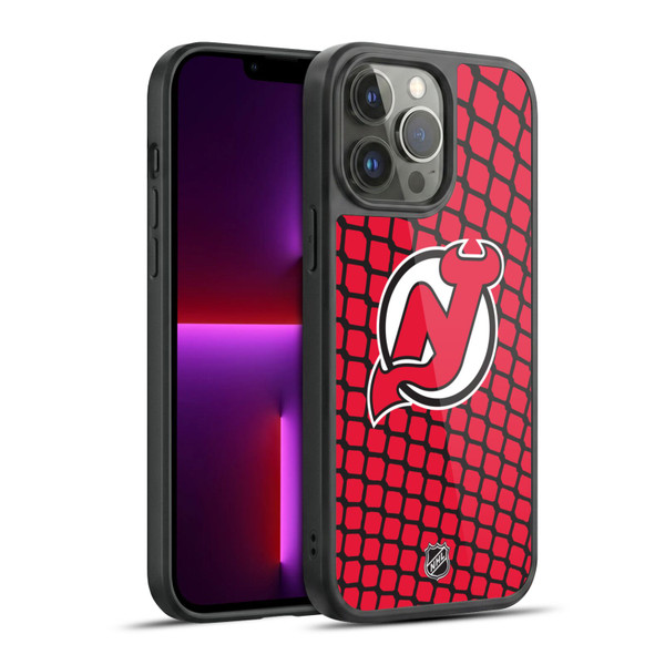 NHL New Jersey Devils Net Pattern Gel Armour Case For Apple iPhone 13 Pro Max