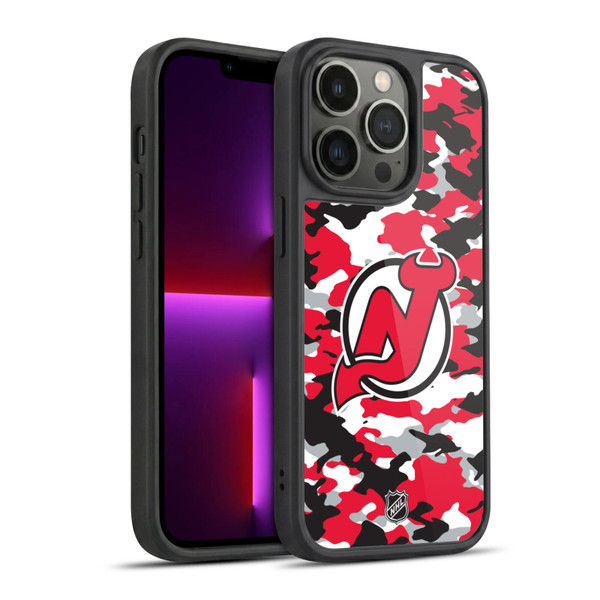 NHL New Jersey Devils Camouflage Gel Armour Case For Apple iPhone 13 Pro
