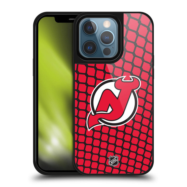 NHL New Jersey Devils Net Pattern Gel Armour Case For Apple iPhone 13 Pro
