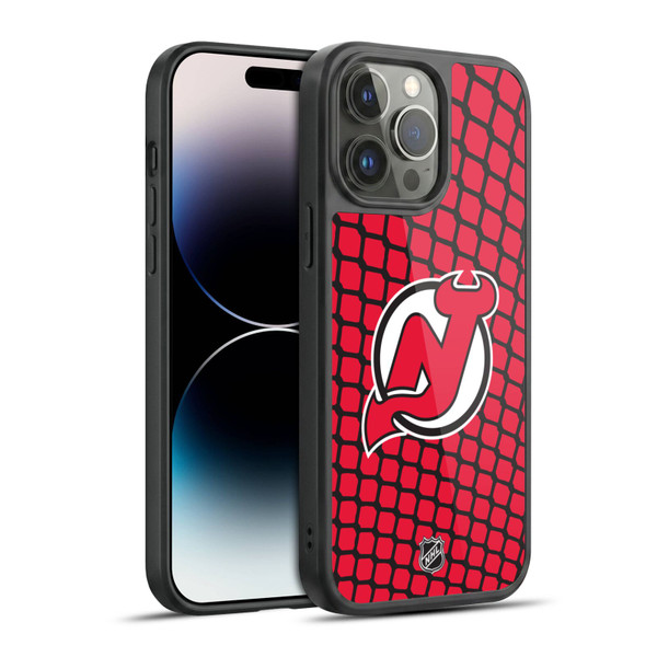 NHL New Jersey Devils Net Pattern Gel Armour Case For Apple iPhone 14 Pro Max