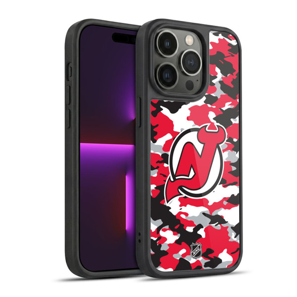 NHL New Jersey Devils Camouflage Gel Armour Case For Apple iPhone 14 Pro