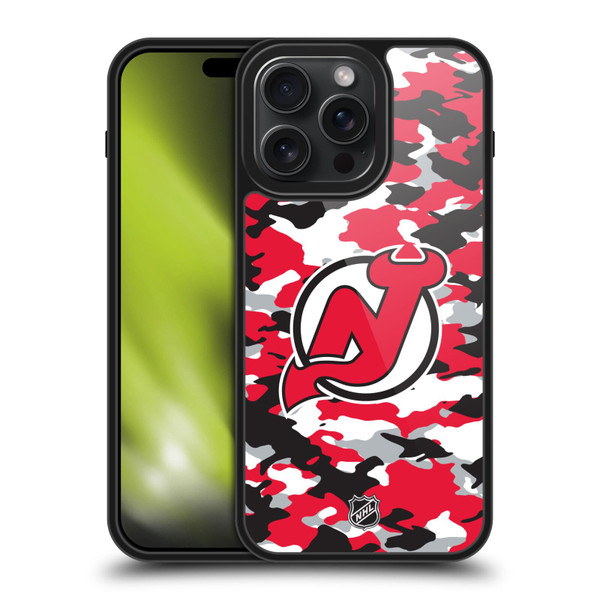 NHL New Jersey Devils Camouflage Gel Armour Case For Apple iPhone 15 Pro Max