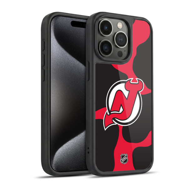 NHL New Jersey Devils Cow Pattern Gel Armour Case For Apple iPhone 15 Pro
