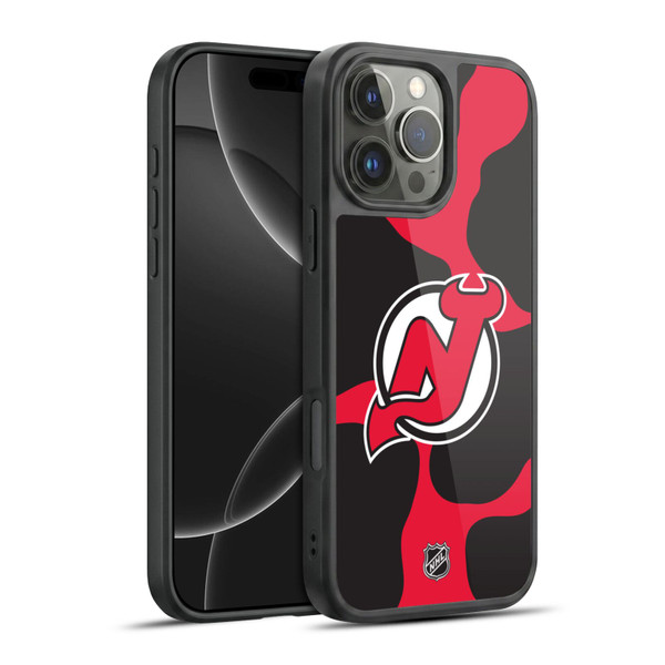 NHL New Jersey Devils Cow Pattern Gel Armour Case For Apple iPhone 16 Pro Max