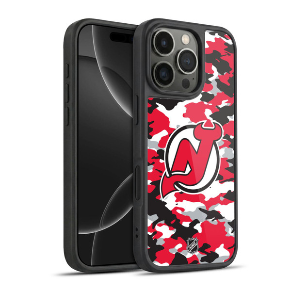 NHL New Jersey Devils Camouflage Gel Armour Case For Apple iPhone 16 Pro