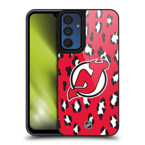 NHL New Jersey Devils Leopard Pattern Gel Armour Case For Samsung Galaxy A15