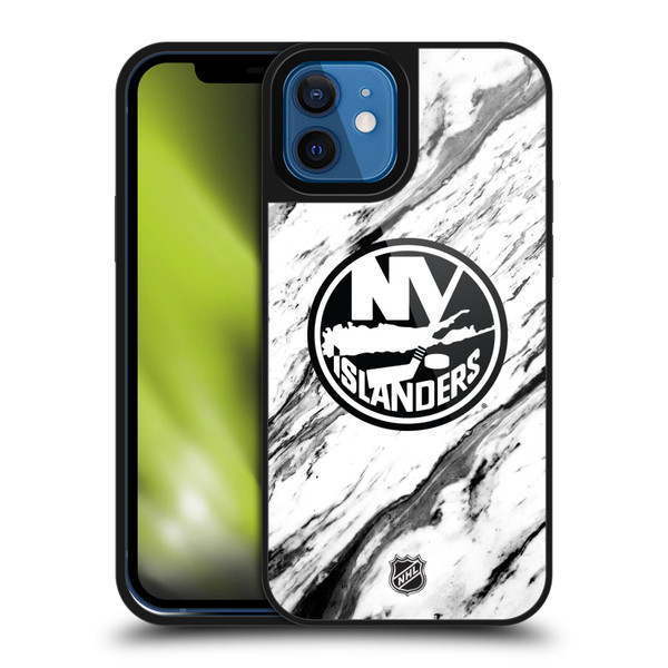 NHL New York Islanders Marble Gel Armour Case For Apple iPhone 12 / iPhone 12 Pro