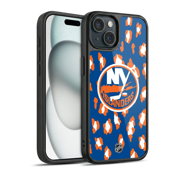 NHL New York Islanders Leopard Pattern Gel Armour Case For Apple iPhone 15