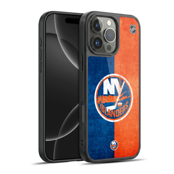 NHL New York Islanders Half Distressed Gel Armour Case For Apple iPhone 16 Pro Max