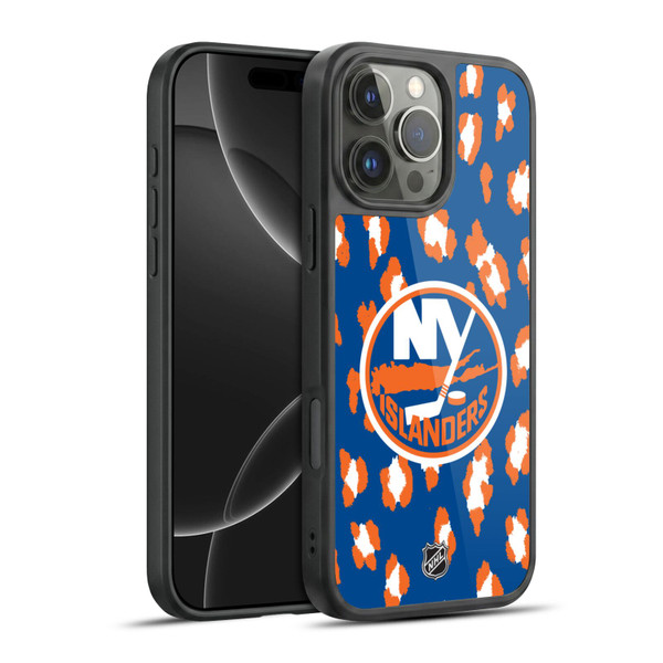 NHL New York Islanders Leopard Pattern Gel Armour Case For Apple iPhone 16 Pro Max