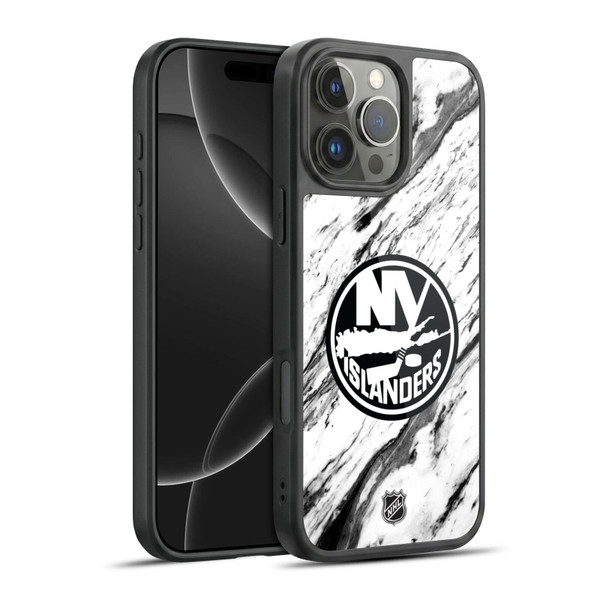 NHL New York Islanders Marble Gel Armour Case For Apple iPhone 16 Pro Max