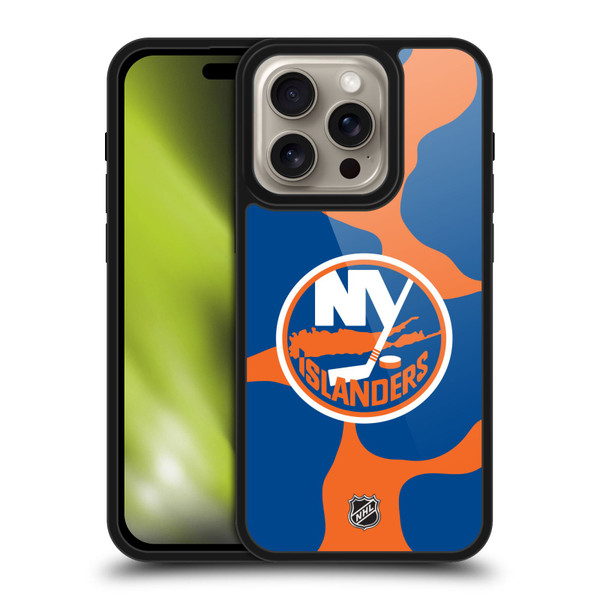 NHL New York Islanders Cow Pattern Gel Armour Case For Apple iPhone 16 Pro