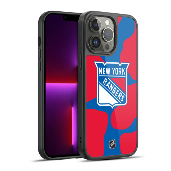 NHL New York Rangers Cow Pattern Gel Armour Case For Apple iPhone 13 Pro Max