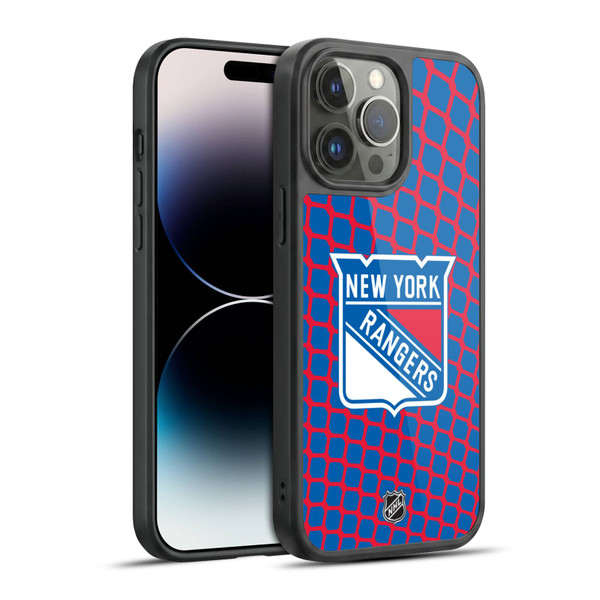 NHL New York Rangers Net Pattern Gel Armour Case For Apple iPhone 14 Pro Max