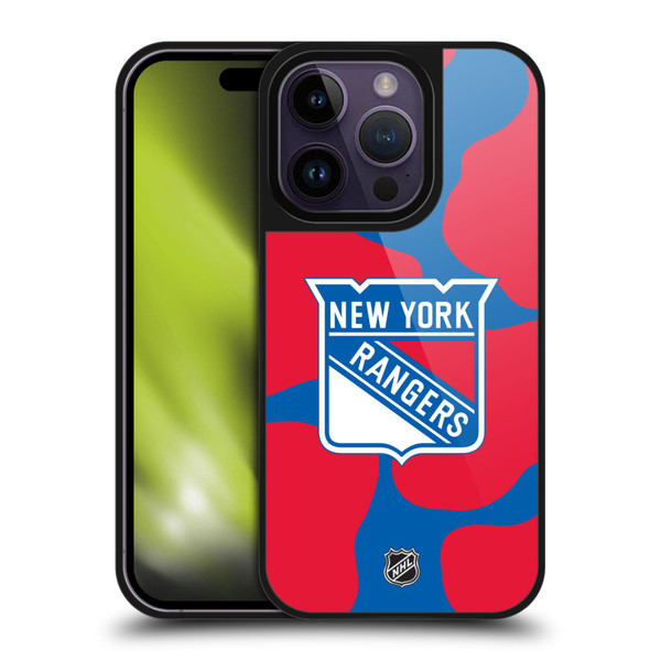 NHL New York Rangers Cow Pattern Gel Armour Case For Apple iPhone 14 Pro