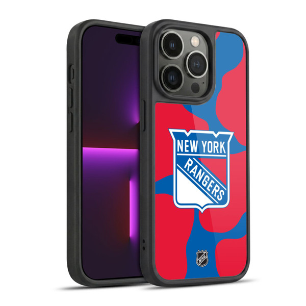 NHL New York Rangers Cow Pattern Gel Armour Case For Apple iPhone 14 Pro