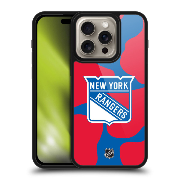 NHL New York Rangers Cow Pattern Gel Armour Case For Apple iPhone 16 Pro