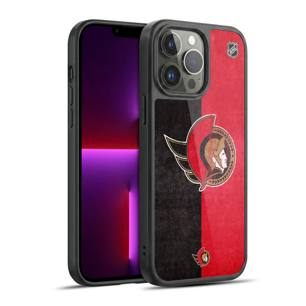 NHL Ottawa Senators Half Distressed Gel Armour Case For Apple iPhone 13 Pro Max