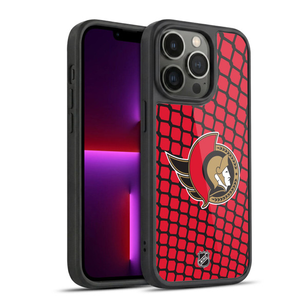 NHL Ottawa Senators Net Pattern Gel Armour Case For Apple iPhone 13 Pro