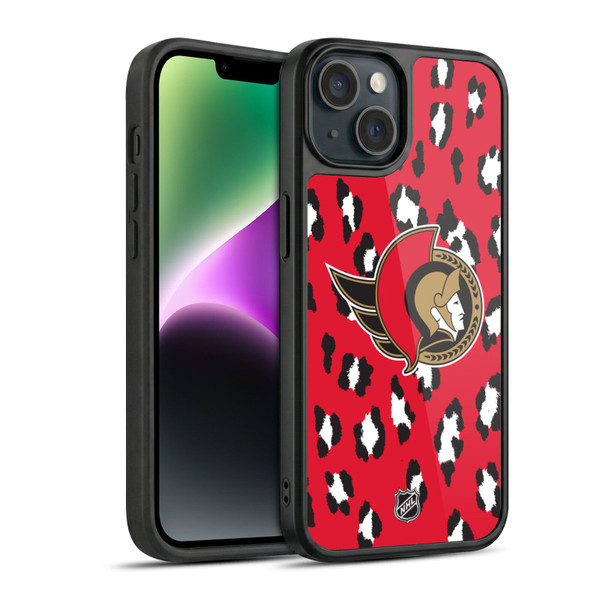 NHL Ottawa Senators Leopard Pattern Gel Armour Case For Apple iPhone 14