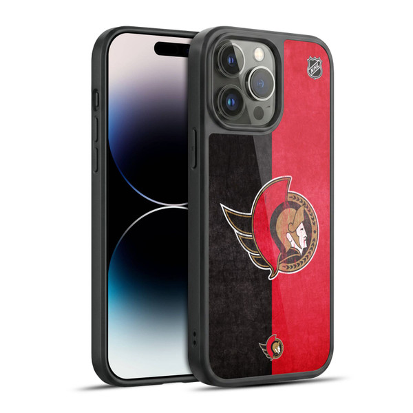 NHL Ottawa Senators Half Distressed Gel Armour Case For Apple iPhone 14 Pro Max