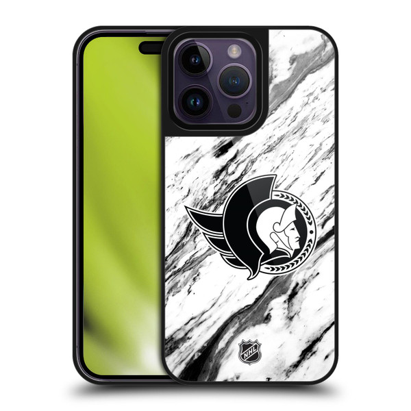 NHL Ottawa Senators Marble Gel Armour Case For Apple iPhone 14 Pro Max