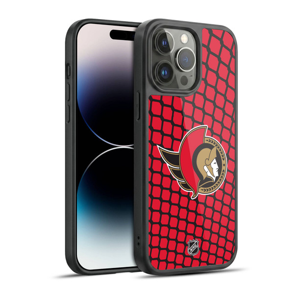 NHL Ottawa Senators Net Pattern Gel Armour Case For Apple iPhone 14 Pro Max