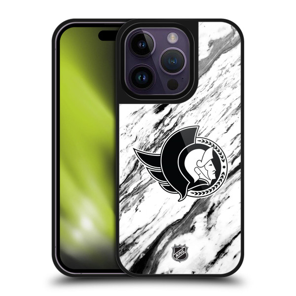 NHL Ottawa Senators Marble Gel Armour Case For Apple iPhone 14 Pro