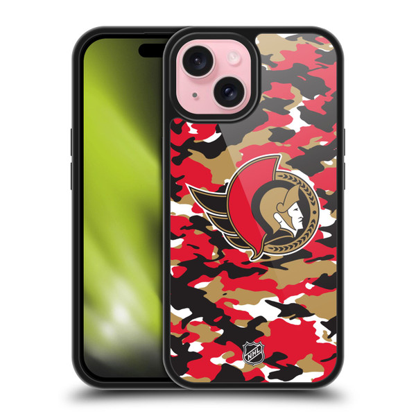 NHL Ottawa Senators Camouflage Gel Armour Case For Apple iPhone 15 NHL Ottawa Senators Camouflage Gel Armour Case For Apple iPhone 15