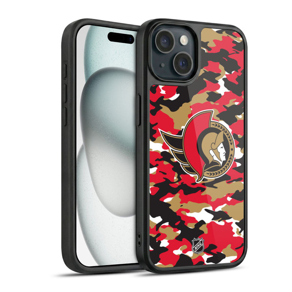 NHL Ottawa Senators Camouflage Gel Armour Case For Apple iPhone 15