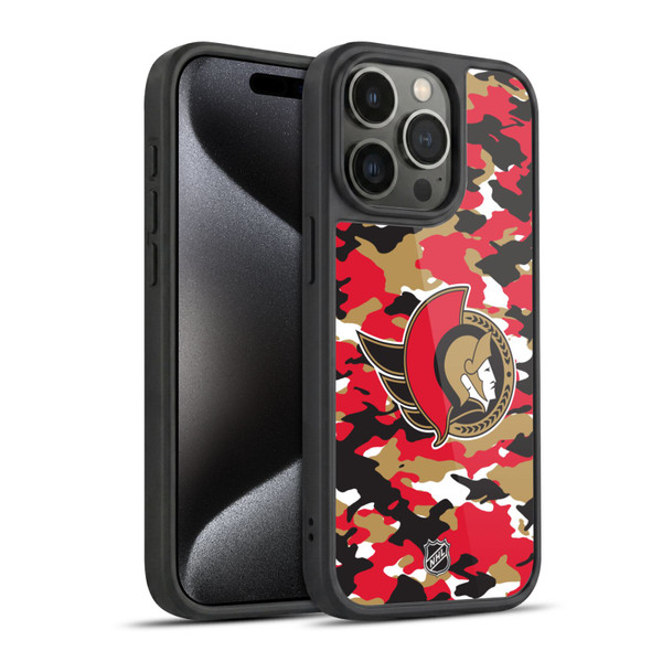 NHL Ottawa Senators Camouflage Gel Armour Case For Apple iPhone 15 Pro