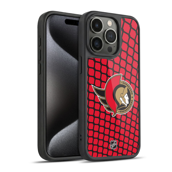 NHL Ottawa Senators Net Pattern Gel Armour Case For Apple iPhone 15 Pro