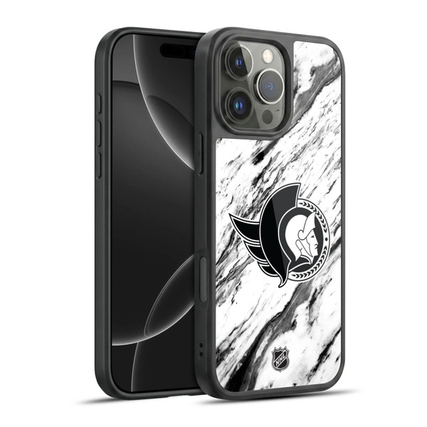 NHL Ottawa Senators Marble Gel Armour Case For Apple iPhone 16 Pro Max