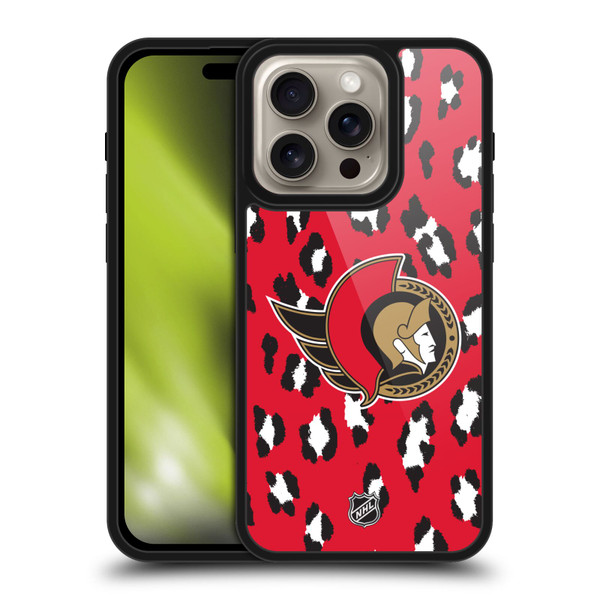 NHL Ottawa Senators Leopard Pattern Gel Armour Case For Apple iPhone 16 Pro