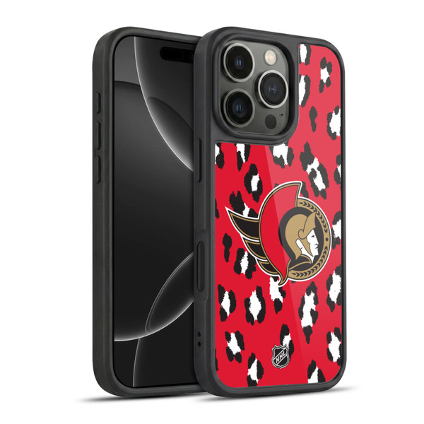 NHL Ottawa Senators Leopard Pattern Gel Armour Case For Apple iPhone 16 Pro
