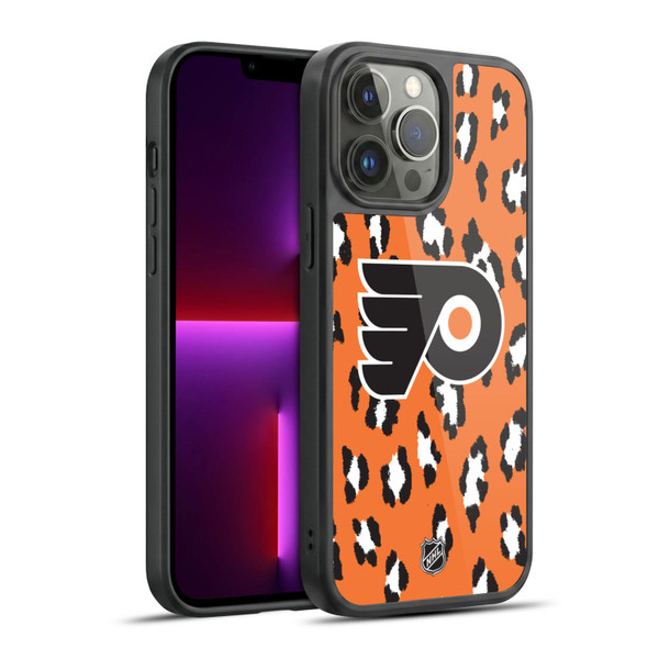 NHL Philadelphia Flyers Leopard Pattern Gel Armour Case For Apple iPhone 13 Pro Max