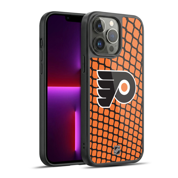 NHL Philadelphia Flyers Net Pattern Gel Armour Case For Apple iPhone 13 Pro Max