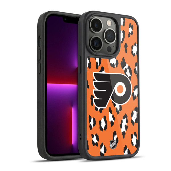 NHL Philadelphia Flyers Leopard Pattern Gel Armour Case For Apple iPhone 13 Pro