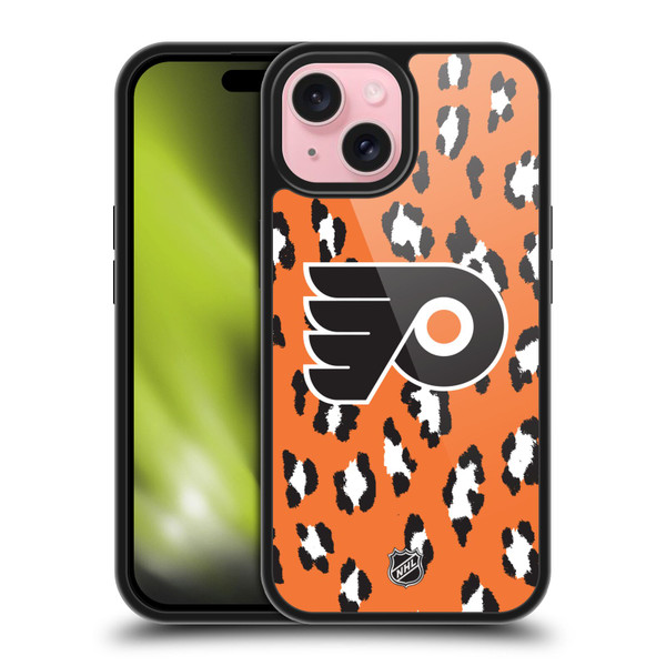 NHL Philadelphia Flyers Leopard Pattern Gel Armour Case For Apple iPhone 15