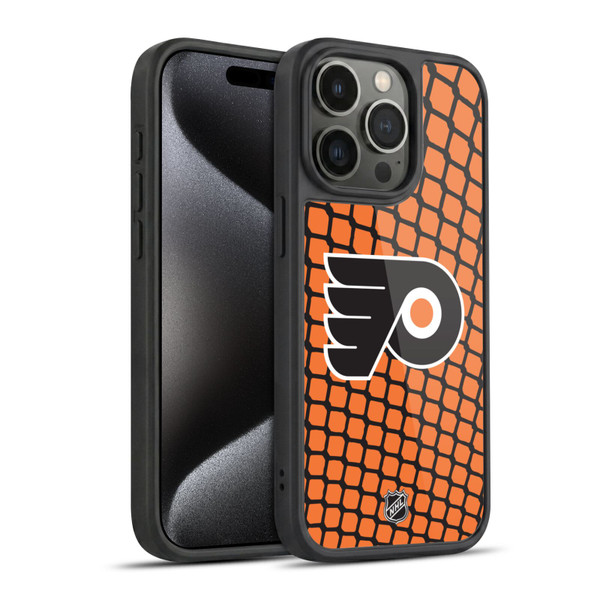 NHL Philadelphia Flyers Net Pattern Gel Armour Case For Apple iPhone 15 Pro