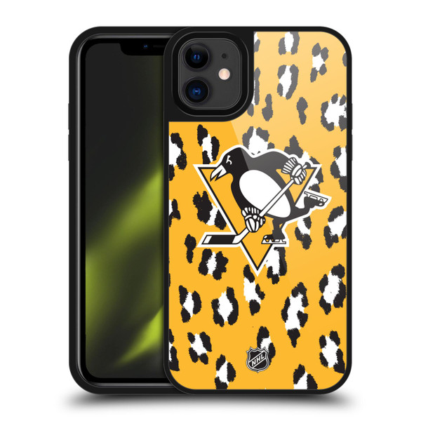 NHL Pittsburgh Penguins Leopard Pattern Gel Armour Case For Apple iPhone 11
