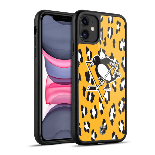 NHL Pittsburgh Penguins Leopard Pattern Gel Armour Case For Apple iPhone 11