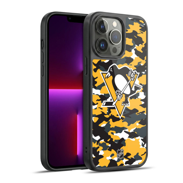 NHL Pittsburgh Penguins Camouflage Gel Armour Case For Apple iPhone 13 Pro Max
