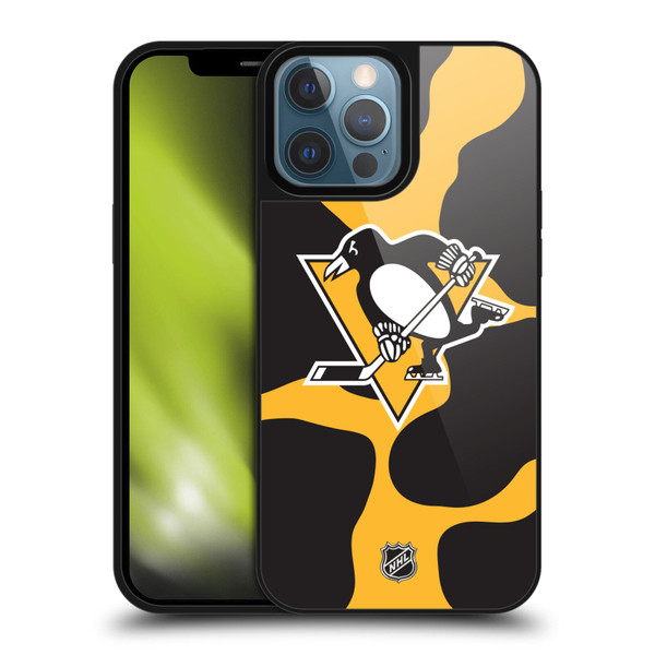 NHL Pittsburgh Penguins Cow Pattern Gel Armour Case For Apple iPhone 13 Pro Max