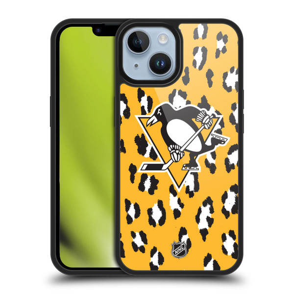 NHL Pittsburgh Penguins Leopard Pattern Gel Armour Case For Apple iPhone 14