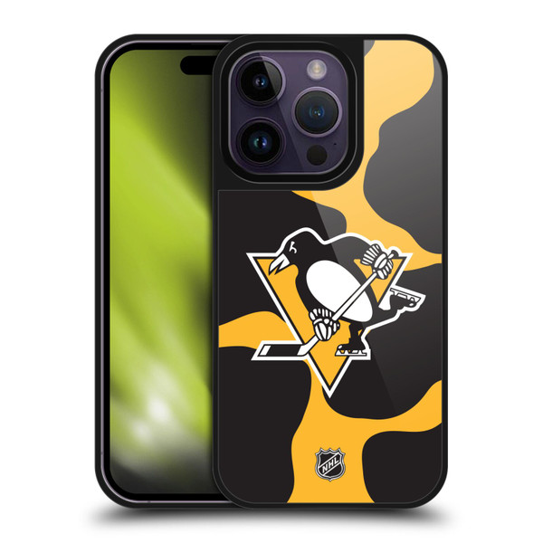 NHL Pittsburgh Penguins Cow Pattern Gel Armour Case For Apple iPhone 14 Pro