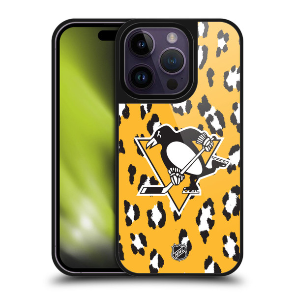 NHL Pittsburgh Penguins Leopard Pattern Gel Armour Case For Apple iPhone 14 Pro