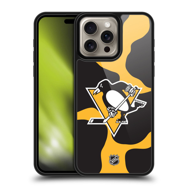 NHL Pittsburgh Penguins Cow Pattern Gel Armour Case For Apple iPhone 16 Pro Max