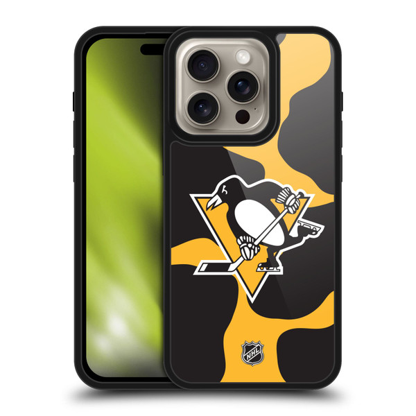 NHL Pittsburgh Penguins Cow Pattern Gel Armour Case For Apple iPhone 16 Pro