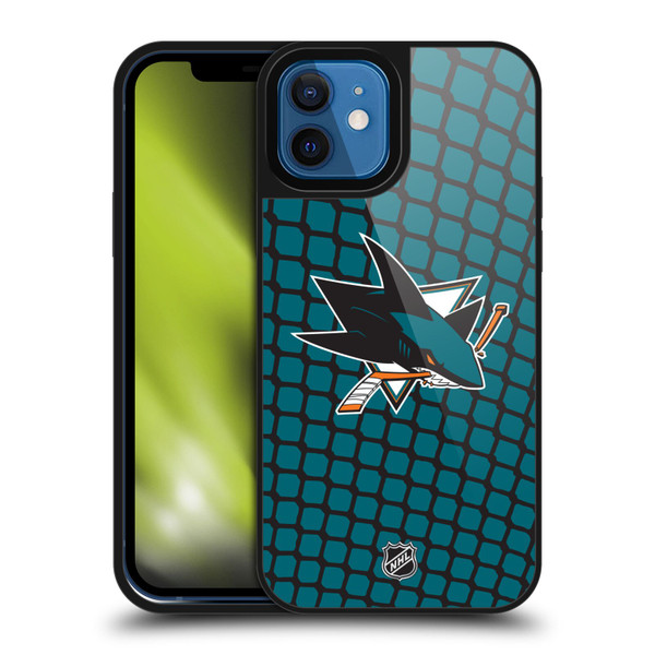 NHL San Jose Sharks Net Pattern Gel Armour Case For Apple iPhone 12 / iPhone 12 Pro